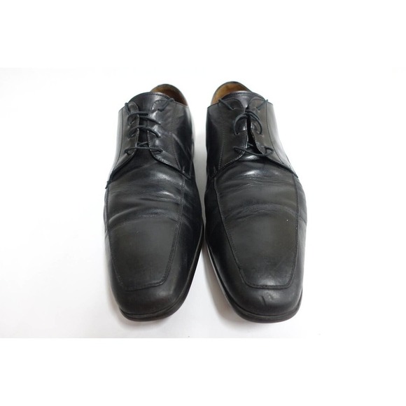 SANTONI Men Dress Shoes Apron-Toe Derby Black Sz 12 EE Wide Leather Lace-Up main image 8